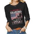 Proud Grandma Of A Veteran Us Flag Military Veterans Day Women Graphic Long Sleeve T-shirt