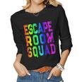 Rainbow Escape Room Squad Matching Escape Room Group Women Long Sleeve T-shirt