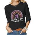 Rainbow Happy Pi Day 3 14 2023 Pi Symbol Math Lovers Teacher Women Graphic Long Sleeve T-shirt