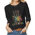 Lets Rock Rock N Roll Guitar Retro Graphic For Men Women Women Long Sleeve T-shirt