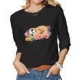 Sloth Hiking Team Tshirt Flower Women Women Long Sleeve T-shirt