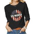Va Nurse Real American Hero 4Th Of July Us Patriotic Vintage Women Graphic Long Sleeve T-shirt
