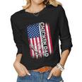 Vintage American Flag Chicken Dad Daddy Men Gift Women Graphic Long Sleeve T-shirt