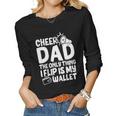 Womens Cheer Dad The Only Thing I Flip Is My Wallet Fathers Day Women Graphic Long Sleeve T-shirt