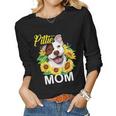 Womens Pitbull Pittie Mom Sunflower Mothers Day Gift Women Graphic Long Sleeve T-shirt