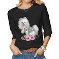 Womens Pomeranian I Love Mom Tattoo Dog Funny Mothers Day Women Graphic Long Sleeve T-shirt