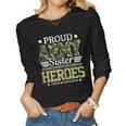 Womens Proud Army Sister Military Soldier Brother Pride Gift Women Graphic Long Sleeve T-shirt