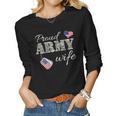 Womens Proud Army Wife Camouflage Wife Of Soldiers Gift Mothers Day Women Graphic Long Sleeve T-shirt