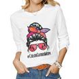 Color Guard Mom Messy Bun Marching Band School Mommy Mother Women Graphic Long Sleeve T-shirt