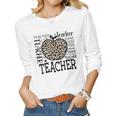 Leopard Apple Teacher Teachers Day Women Long Sleeve T-shirt