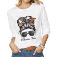 Marine Life Marine Mom Military Messy Bun Marine Wife Women Long Sleeve T-shirt