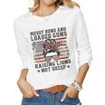 Messy Buns & Loaded Guns Raising Lions Usa Pro Gun Mom Women Long Sleeve T-shirt