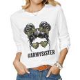 Proud Army Sister Funny For Army Wives Army Women Women Graphic Long Sleeve T-shirt