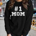 1 Mom Number One Mom Mama Mother Funny Mothers Day Women Graphic Long Sleeve T-shirt Gifts for Her
