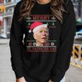Anti Biden Merry St Patricks Day Ugly Christmas Sweater Women Graphic Long Sleeve T-shirt Gifts for Her