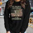 Army Veterans Day My Favorite Veteran Is My Grandma Kids Women Graphic Long Sleeve T-shirt Gifts for Her