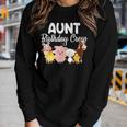 Aunt Birthday Crew Farm Animals Birthday Party Farmer Gifts Women Graphic Long Sleeve T-shirt Gifts for Her
