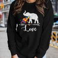 Autism Awareness Elephant Hearts Love Gifts Mom Dad Kids Women Graphic Long Sleeve T-shirt Gifts for Her