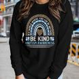 Autism Awareness Be Kind Rainbow Leopard Autism Awareness Women Long Sleeve T-shirt Gifts for Her
