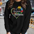 Autism Awareness Im A Proud Grandma Love Puzzle Heart Women Long Sleeve T-shirt Gifts for Her
