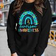 Autism Awareness Rainbow Puzzle Autism Awareness Month Women Long Sleeve T-shirt Gifts for Her