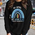 Womens Autism Awareness Rainbow Puzzle Autism Awareness Month Women Long Sleeve T-shirt Gifts for Her