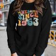 Awesome Since 1963 60Th Birthday Retro Gifts Born In 1963 Women Graphic Long Sleeve T-shirt Gifts for Her