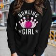 Bowling For Kids Cool Bowler Girls Birthday Party Women Long Sleeve T-shirt Gifts for Her