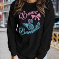 Bows Or Burnouts Gender Reveal Idea For New Mom Or New Dad Women Long Sleeve T-shirt Gifts for Her