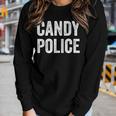 Candy Police Mom Dad Parents Costume For Halloween Women Graphic Long Sleeve T-shirt Gifts for Her