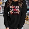 Cute Bear Funny Labor And Delivery Nurse Valentines Day Women Graphic Long Sleeve T-shirt Gifts for Her