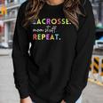 Cute Lacrosse Mom Stuff Repeat For Lax Life Mother Women Long Sleeve T-shirt Gifts for Her