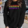 Daddy Lgbt Gay Lesbian Pride Rainbow Support Fathers Day Women Long Sleeve T-shirt Gifts for Her