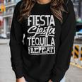 Drinking Fiesta Siesta Tequila Repeat Squad Crew Women Long Sleeve T-shirt Gifts for Her