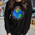 Earth Day 2021 Please Save Mother Earth Sloth Lovers Fun Women Graphic Long Sleeve T-shirt Gifts for Her
