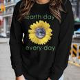 Earth Day Every Day - Green Environment Flower T-Shirt Women Long Sleeve T-shirt Gifts for Her