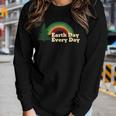 Earth Day Everyday Rainbow Pine Tree Shirt Women Long Sleeve T-shirt Gifts for Her