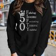 Womens Fabulous Fifty 50Th Birthday 50 Years Old Bday Queen Women Long Sleeve T-shirt Gifts for Her
