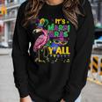 Funny Carnival Party Gift Idea Flamingo Mardi Gras V6 Women Graphic Long Sleeve T-shirt Gifts for Her