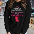 Funny Firefighter Women Fire Fighter Humorous Female Gift Women Graphic Long Sleeve T-shirt Gifts for Her