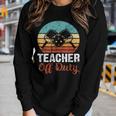 Funny Pickleball Teacher Off Duty Retro Vintage 70S 80S Women Graphic Long Sleeve T-shirt Gifts for Her