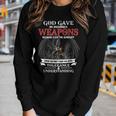 God Gave His Archangels Weapons Army Veteran Warrior Women Long Sleeve T-shirt Gifts for Her