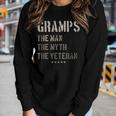 Gramps Man Myth Veteran Fathers Day Gift Retired Military V2 Women Graphic Long Sleeve T-shirt Gifts for Her