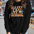 Happy Last Day Of School Groovy Teacher Student Kids Women Long Sleeve T-shirt Gifts for Her