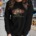 Her Name Her Family Name Crest Women Graphic Long Sleeve T-shirt Gifts for Her
