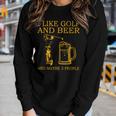 I Like Golf And Beer And Maybe 3 People Retro Vintage Women Graphic Long Sleeve T-shirt Gifts for Her