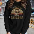 I Love My Chihuahua Vintage Funny Mom Dad Lover Themed Gifts Women Graphic Long Sleeve T-shirt Gifts for Her