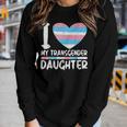 I Love My Transgender Daughter Gift Lgbt Flag Trans Mom Dad Women Graphic Long Sleeve T-shirt Gifts for Her