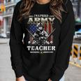 Im A Proud Army Teacher Veteran Fathers Day 4Th Of July Women Graphic Long Sleeve T-shirt Gifts for Her