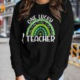 Irish Teacher Rainbow St Patricks Day One Lucky Teacher Women Graphic Long Sleeve T-shirt Gifts for Her
